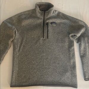 Patagonia Men's Zip-Up Sweater in Light Gray